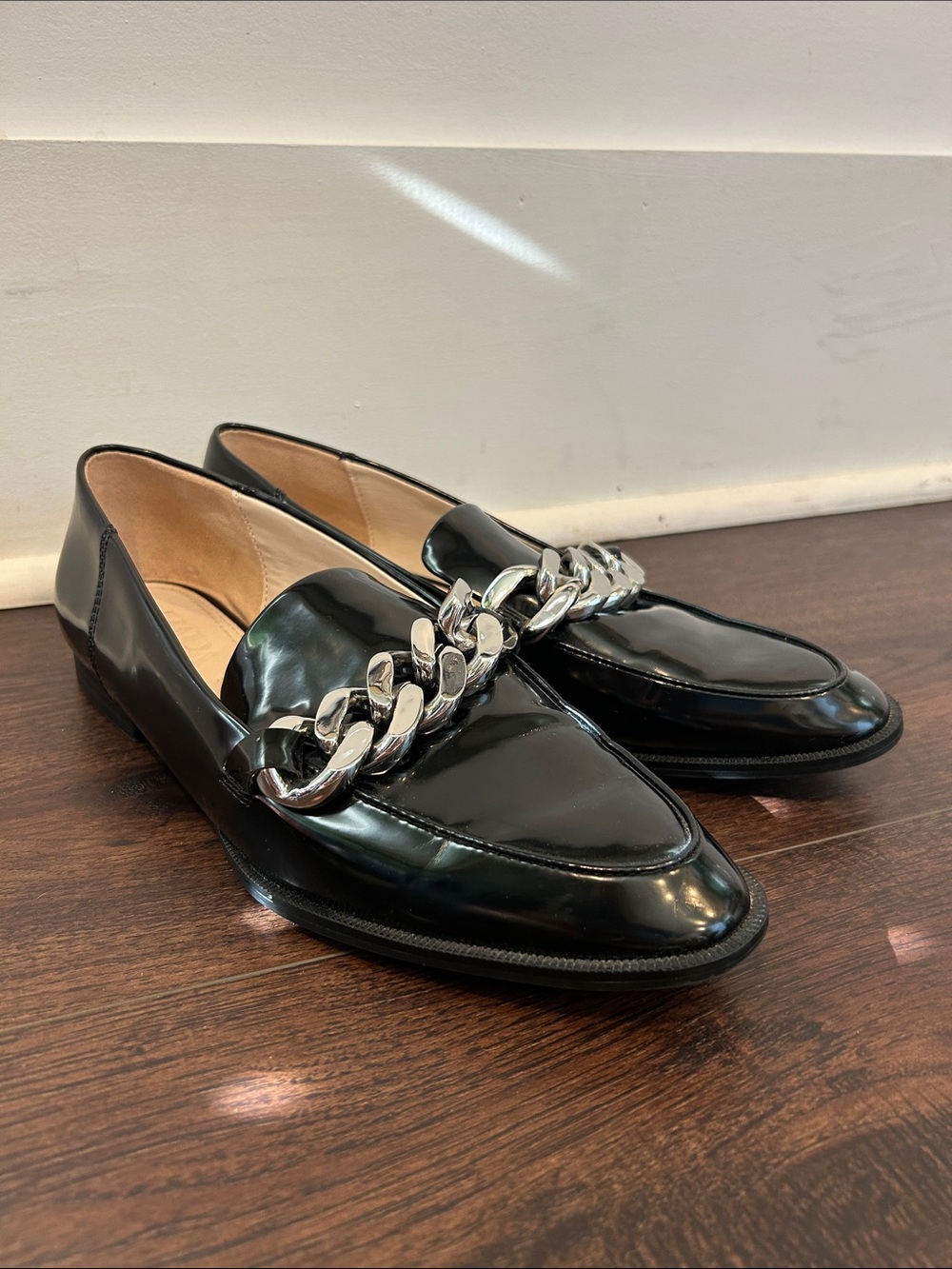 Zara chunky chain loafers